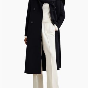 Reiss Navy Wool Coat for Women US8